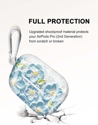 غطاء حافظة JIAXIUFEN AirPods Pro بتصميم رخامي لامع ذهبي لامع ولطيف وواقي كامل من السيليكون TPU للنساء والفتيات مع سلسلة مفاتيح لحقيبة شحن AirPod Pro - أرجواني أزرق in Kuwait