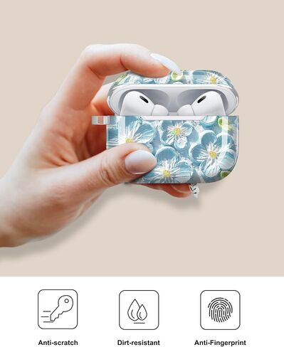 غطاء حافظة JIAXIUFEN AirPods Pro بتصميم رخامي لامع ذهبي لامع ولطيف وواقي كامل من السيليكون TPU للنساء والفتيات مع سلسلة مفاتيح لحقيبة شحن AirPod Pro - أرجواني أزرق in Kuwait
