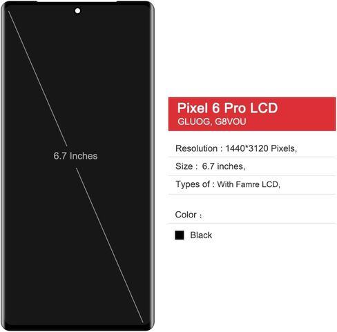استبدال شاشة OLED لـ Google Pixel 6 Pro مع إطار Pixel 6 Pro استبدال الشاشة G8VOU GLUOG شاشة LCD رقمية تعمل باللمس مع أدوات 6.7 بوصة (مع وظيفة بصمة الإصبع in Kuwait