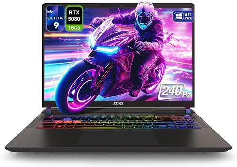 كمبيوتر محمول للألعاب MSI Vector 16 HX AI 400، Intel Ultra 9-275HX، ذاكرة الوصول العشوائي DDR5 سعة 64 جيجابايت، 2 تيرابايت PCIe SSD، شاشة 16 بوصة WQXGA (2560x1600) 240 هرتز، Nvidia G-Force RTX 5080، لوحة مفاتيح بإضاءة خلفية RGB، W11 Pro، رمادي كوزمو in Saudi Arabia