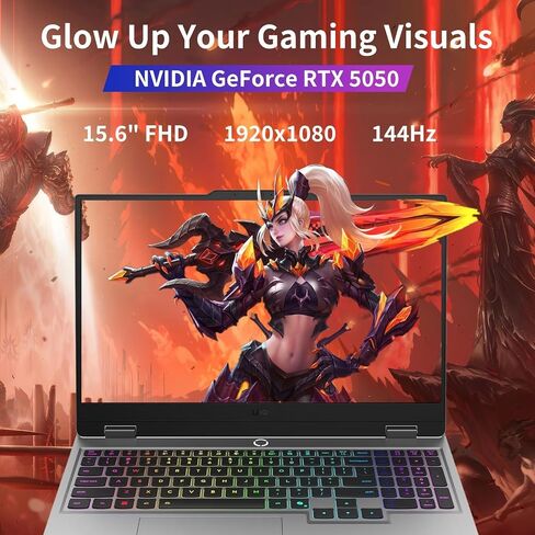 لاب توب لينوفو LOQ 15 للألعاب RTX 5050 - انتل كور i7-13650HX Beat AMD Ryzen 9 7940HS - شاشة FHD 15.6 - 64 جيجا رام - 2 تيرابايت SSD - لوحة مفاتيح بإضاءة خلفية - مفتاح MUX - 2025 Portatil Gamer PC - Windows 11 - كاميرا ويب in Kuwait