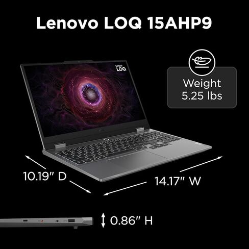 لاب توب لينوفو LOQ 15 للألعاب RTX 5050 - انتل كور i7-13650HX Beat AMD Ryzen 9 7940HS - شاشة FHD 15.6 - 64 جيجا رام - 2 تيرابايت SSD - لوحة مفاتيح بإضاءة خلفية - مفتاح MUX - 2025 Portatil Gamer PC - Windows 11 - كاميرا ويب in Kuwait