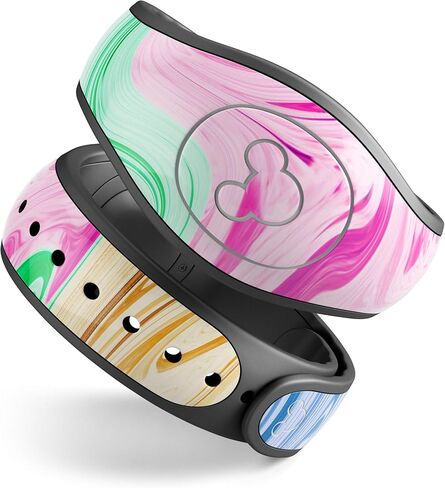 Design Skinz Animal Space Marble Agate Glitter Sticker Decal Scratch Resistant Skin Cover Compatible with Disney MagicBand+ (MagicBand Not Included) in Saudi Arabia