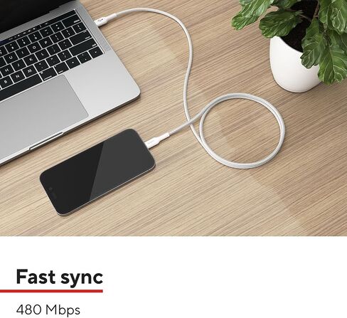 كابل شحن متوافق من لايتنينج إلى USB-C، 3.3 قدم، أبيض (ST62332) in Kuwait