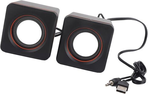 Zunate سماعات كمبيوتر صغيرة USB سماعات سطح المكتب ستيريو صغيرة محمولة سماعات الألعاب 3.5 ملم جاك مكبر صوت سلكي للكمبيوتر المحمول والكمبيوتر (بكلتا الأذنين) in Saudi Arabia