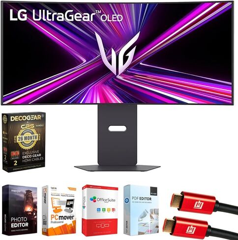 شاشة LG 34GX900A-B مقاس 34 بوصة Ultragear WQHD OLED المنحنية للألعاب 240 هرتز، وحزمة DisplayHDR مع Elite Suite 18، وكابل HDMI 2X وحزمة حماية حصرية لمدة 26 شهرًا من Deco Gear CPS (BEACH-CPS-26M1500) in Kuwait