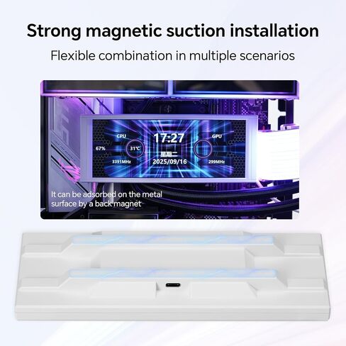 شاشة Thermalright Trofeo Vision LCD AIO مقاس 6.86 بوصة، شاشة كمبيوتر شخصي، شاشة USB من النوع C لمراقبة الأجهزة في الوقت الفعلي، مع سمات معدة مسبقًا وDIY لحافظة كمبيوتر الألعاب/مبرد وحدة المعالجة المركزية (أسود) in Saudi Arabia