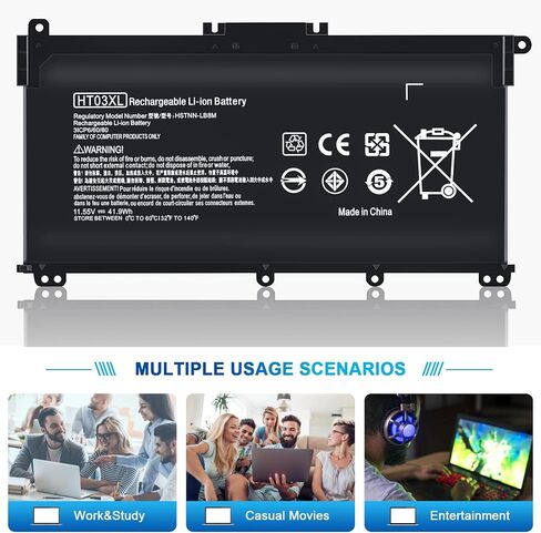 New Replacement RI04 RI06XL Notebook Battery for HP ProBook 450 455 470 G3 Envy 15-Q001TX Laptop Series Fit P/N Spare 805294-001 811063-421 805047-851 P3G15AA HSTNN-DB7B HSTNN-PB6Q -12 Months Warranty in Kuwait
