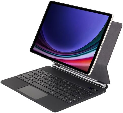لوحة مفاتيح بإضاءة خلفية سحرية لجهاز Samsung Galaxy Tab S11 مقاس 11 بوصة 2025 (SM-X730/SM-X736B)، لوحة مفاتيح باللغة الإنجليزية مع لوحة تتبع، متعددة اللمس، ظهر مغناطيسي، شاشة عرض الطاقة (أسود) in Kuwait