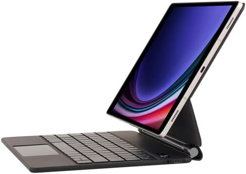 لوحة مفاتيح بإضاءة خلفية سحرية لجهاز Samsung Galaxy Tab S11 مقاس 11 بوصة 2025 (SM-X730/SM-X736B)، لوحة مفاتيح باللغة الإنجليزية مع لوحة تتبع، متعددة اللمس، ظهر مغناطيسي، شاشة عرض الطاقة (أسود) in Kuwait