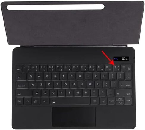 لوحة مفاتيح بإضاءة خلفية سحرية لجهاز Samsung Galaxy Tab S11 مقاس 11 بوصة 2025 (SM-X730/SM-X736B)، لوحة مفاتيح باللغة الإنجليزية مع لوحة تتبع، متعددة اللمس، ظهر مغناطيسي، شاشة عرض الطاقة (أسود) in Kuwait