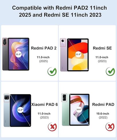 Keyboard case for Xiaomi RedmiPad2 11 inch 2025, Detachable Wireless Bluetooth Folio Keyboard Case with Protective Slim Stand Cover Case, Pen Holder, Light & Thin, Rechargeable (Lavender Purple) in Kuwait