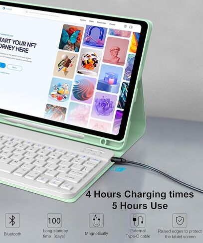 Keyboard case for Xiaomi RedmiPad2 11 inch 2025, Detachable Wireless Bluetooth Folio Keyboard Case with Protective Slim Stand Cover Case, Pen Holder, Light & Thin, Rechargeable (Lavender Purple) in Kuwait