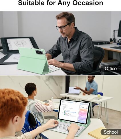 Keyboard case for Xiaomi RedmiPad2 11 inch 2025, Detachable Wireless Bluetooth Folio Keyboard Case with Protective Slim Stand Cover Case, Pen Holder, Light & Thin, Rechargeable (Lavender Purple) in Kuwait