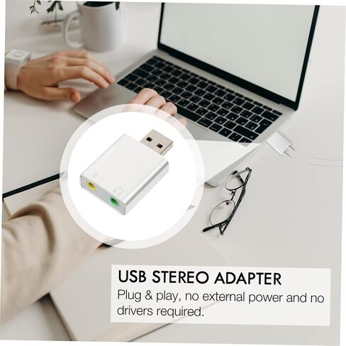 محول صوت ستيريو USB من NUOBESTY، بطاقة صوت خارجية من الألومنيوم مع مقبس ميكروفون سماعة الرأس لأجهزة الكمبيوتر المحمول المتوافقة مع أنظمة فئة الصوت USB in Kuwait
