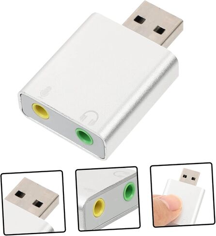 محول صوت ستيريو USB من NUOBESTY، بطاقة صوت خارجية من الألومنيوم مع مقبس ميكروفون سماعة الرأس لأجهزة الكمبيوتر المحمول المتوافقة مع أنظمة فئة الصوت USB in Kuwait