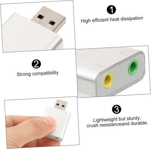 محول صوت USB من الألومنيوم وبطاقة صوت خارجية محيطة مع ميكروفون ومقبس سماعة الرأس للبث المباشر للكمبيوتر المحمول in Kuwait