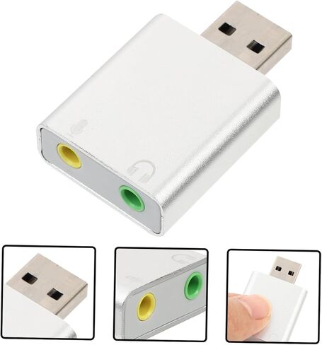 محول صوت USB من الألومنيوم وبطاقة صوت خارجية محيطة مع ميكروفون ومقبس سماعة الرأس للبث المباشر للكمبيوتر المحمول in Kuwait