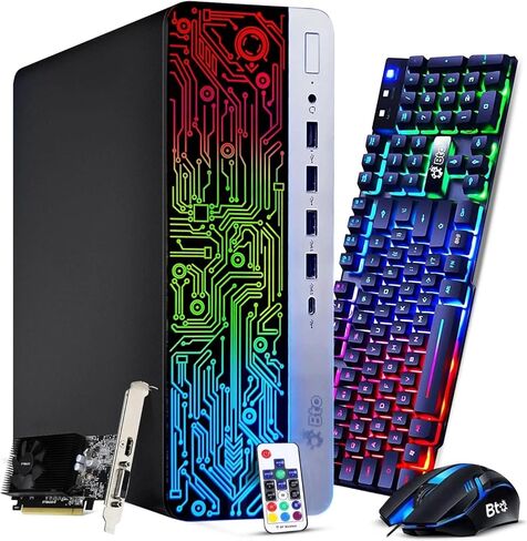 كمبيوتر مكتبي للألعاب BTO RGB - Intel i5 الجيل السادس - ذاكرة وصول عشوائي DDR4 سعة 16 جيجابايت - SSD سعة 512 جيجابايت - محرك أقراص ثابتة سعة 1 تيرابايت - GeForce GTX 1050 Ti - لوحة مفاتيح وماوس RGB - WiFi - Windows 11 Pro (متجدد) in Kuwait