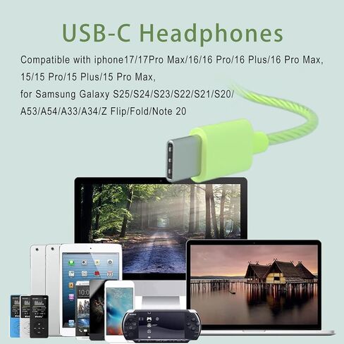 USB-C Wired Earbuds with Microphone for iPhone 17/16/15 Pro max, Noise Canceling Type C Headphones with Volume Control,USB Earphones Compatible with Galaxy S24 S23 S22, Pixel Phones-3 Pack in Saudi Arabia