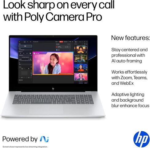 HP OmniBook 7 Copilot+ AI PC كمبيوتر محمول للأعمال (الجيل التالي Envy 17)، شاشة لمس 17.3 بوصة FHD، Intel Ultra 7 Series 2 258V(>Ultra 9 185H)، GeForce RTX 4050، 32 جيجابايت DDR5، 2 تيرابايت SSD، لوحة مفاتيح بإضاءة خلفية، Windows 11 Pro in Saudi Arabia