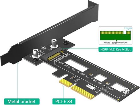 NVME HDDs to PCIE 4 Risers Card M-Key Adapter PCIexpress 4/8/16 Converters Computer Expansion Add On Card NVME to Adapter in Saudi Arabia