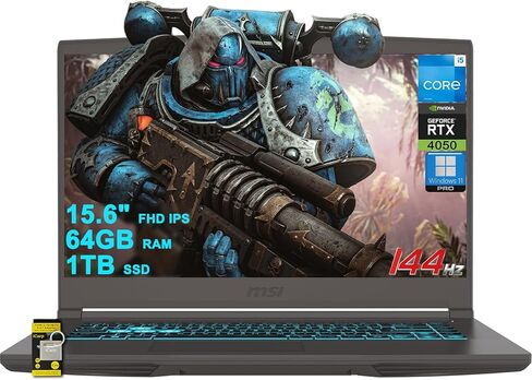 msi Thin A15 Gaming Laptop 15.6" FHD IPS 144Hz AMD 6 core Ryzen 5 7535HS 32GB RAM 2TB SSD GeForce RTX 4060 (Up to 233 AI Tops) Backlit Type-C Wi-Fi6E Win11Pro ICP Hub in Saudi Arabia