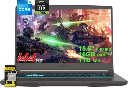 كمبيوتر محمول msi Thin A15 للألعاب مقاس 15.6 بوصة FHD IPS 144 هرتز AMD 6 core Ryzen 5 7535HS 32 جيجابايت ذاكرة الوصول العشوائي 2 تيرابايت SSD GeForce RTX 4060 (ما يصل إلى 233 سطح AI) بإضاءة خلفية من النوع C Wi-Fi6E Win11Pro ICP Hub in Kuwait