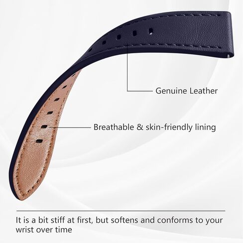 22mm 20mm 18mm 16mm Leather Band Compatible with Garmin Vivoactive 6 5 3 Venu 3S 2, Top Grain Quick Release Genuine Leather Strap for Samsung Galaxy Watch 7 6 5 4 Band/Forerunner 55 245 255 Men Women in Kuwait