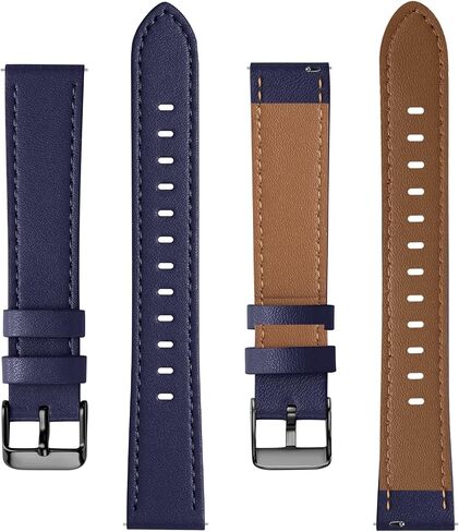 22mm 20mm 18mm 16mm Leather Band Compatible with Garmin Vivoactive 6 5 3 Venu 3S 2, Top Grain Quick Release Genuine Leather Strap for Samsung Galaxy Watch 7 6 5 4 Band/Forerunner 55 245 255 Men Women in Kuwait