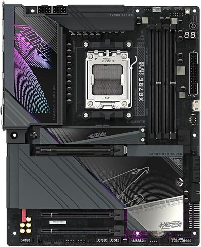 GIGABYTE X870E AORUS Master Motherboard - Supports AMD Ryzen 9000 CPUs, 16+2+2 Phases Digital VRM, up to 8200MHz DDR5 (OC), 4xPCIe 5.0 + 4xM.2, Wi-Fi 7, 5GbE LAN, USB 3.2 Gen 2x2 in Saudi Arabia