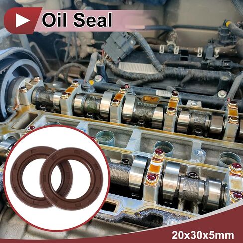Universal Oil Seal TC Seal Ring Rotary Shaft Seal 22x35x7mm High Pressure FKM Rubber Brown 2 Pcs in Saudi Arabia