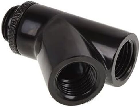 Alphacool Eiszapfen Y-Connector 45° Rotatable G1/4 Outer Thread to 2x G1/4 Inner Thread - Deep Black (17401) in Saudi Arabia