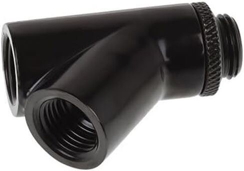 Alphacool Eiszapfen Y-Connector 45° Rotatable G1/4 Outer Thread to 2x G1/4 Inner Thread - Deep Black (17401) in Saudi Arabia