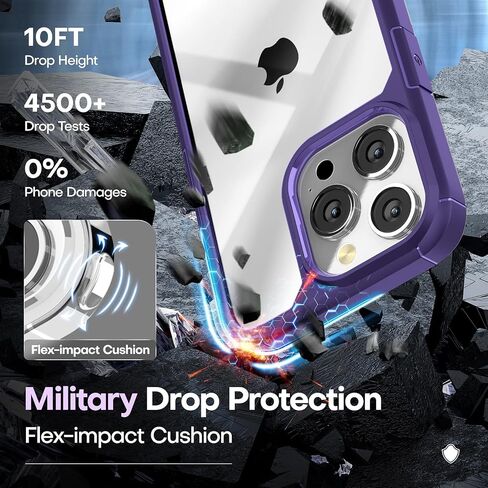 TAURI for iPhone 13 Pro Max Case, [Not-Yellowing] [Military-Grade Drop Protection] Shockproof Phone Lanyard Case for iPhone 13 Pro Max 6.7 inch Purple in Saudi Arabia