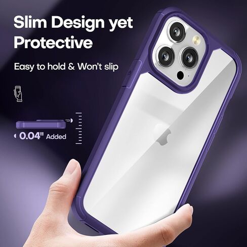 TAURI for iPhone 13 Pro Max Case, [Not-Yellowing] [Military-Grade Drop Protection] Shockproof Phone Lanyard Case for iPhone 13 Pro Max 6.7 inch Purple in Saudi Arabia