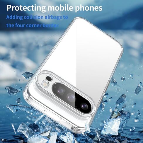 Case for Google Pixel 10 Pro 2025, with 2 Pack of Screen Protector Non-Yellowing Shockproof Bumper Protective Phone Case, Anti-Scratch Hard Acrylic Back (Clear) in Kuwait