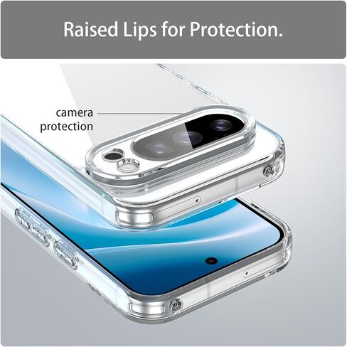 Case for Google Pixel 10 Pro 2025, with 2 Pack of Screen Protector Non-Yellowing Shockproof Bumper Protective Phone Case, Anti-Scratch Hard Acrylic Back (Clear) in Kuwait