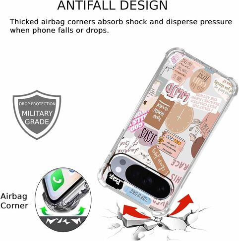 Jesus Christian Aesthetic Bible Verse Quotes Collage,Trendy Soft TPU Full Cover Case for Google Pixel 10/10 Pro Clear in Saudi Arabia