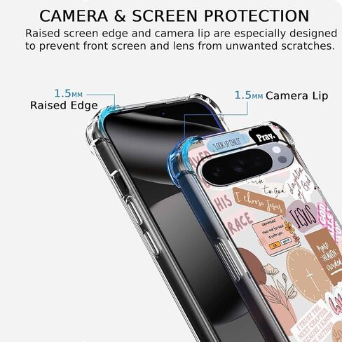 Jesus Christian Aesthetic Bible Verse Quotes Collage,Trendy Soft TPU Full Cover Case for Google Pixel 10/10 Pro Clear in Saudi Arabia