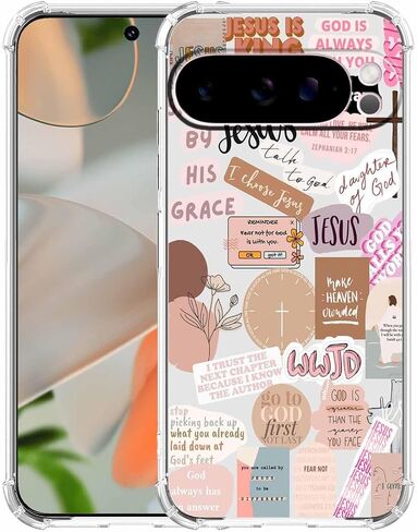 Jesus Christian Aesthetic Bible Verse Quotes Collage,Trendy Soft TPU Full Cover Case for Google Pixel 10/10 Pro Clear in Saudi Arabia