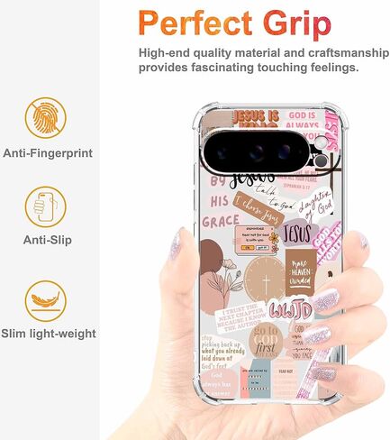 Jesus Christian Aesthetic Bible Verse Quotes Collage,Trendy Soft TPU Full Cover Case for Google Pixel 10/10 Pro Clear in Saudi Arabia