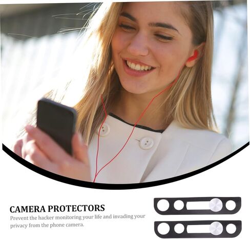 Angoily 2pcs Camera Cover Privacy Front Camera Cover Compatible for iPhone x Adhesive Protective Black in Saudi Arabia