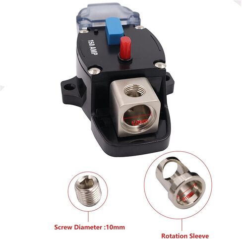 DC 12-48V التلقائي قطاع دارة إعادة تعيين 50A 60A 80A 100A 150A 200A 250A 300A سيارة AGU نمط مكبر صوت استيريو 4GA فيوز حامل (250a) in Kuwait