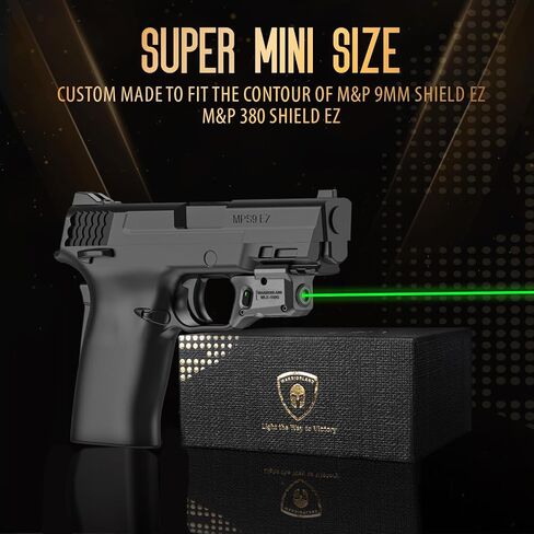 WARRIORLAND Trigger Laser Fits Smith & Wesson M&P 9mm Shield EZ/M&P 380 Shield EZ/M&P Equalizer, First Green Beam Sight with Power Indicator, Compact Laser with Ambidextrous On/Off Switch, WLS-159 in Saudi Arabia