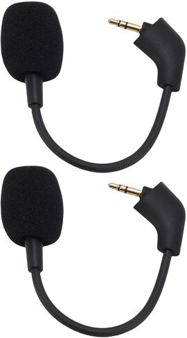 2PCS Replacement Mic for Hyper X Cloud, Cloud II Core Wired Wireless Gaming Headphone, 3.5mm Detachable Noise Cancelling Microphone Boom in Saudi Arabia