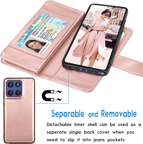 Tekcoo Wallet Case for Motorola Moto G Stylus 5G | 2025 Only | XT2517, PU Leather ID Cash Credit Card Slots Holder Carrying Pouch Folio Flip Cover [Detachable Magnetic Hard Cases] Lanyard - Black in Saudi Arabia