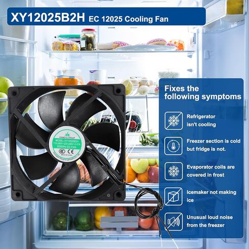 XY12025B2H EC 12025 Cooling Fan, XY-12025B2H 110-240V~220-240V 0.07A Boosting High Air Volume Cabinet Case Fan Replacement Parts, 50/60Hz, Size: 120×120×25mm (1) in Kuwait
