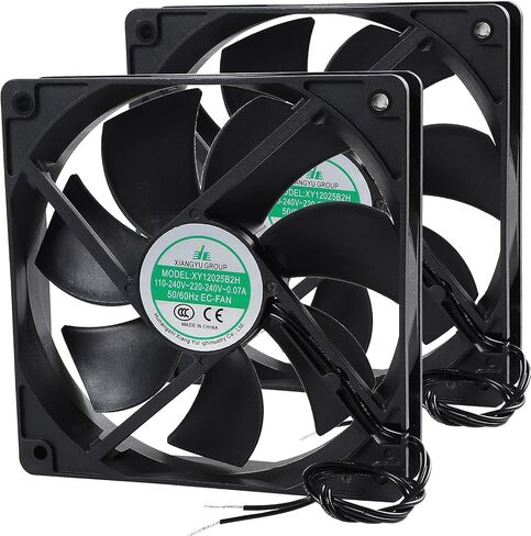XY12025B2H EC 12025 Cooling Fan, XY-12025B2H 110-240V~220-240V 0.07A Boosting High Air Volume Cabinet Case Fan Replacement Parts, 50/60Hz, Size: 120×120×25mm (1) in Kuwait