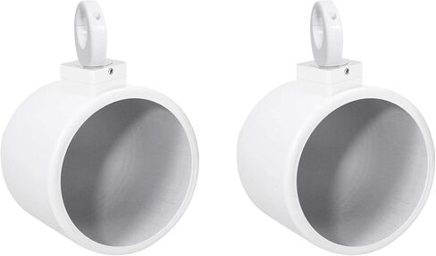 Rockville 2 MAC90W 8" 360 Swivel White Aluminum Wakeboard Tower Speaker Pods in Saudi Arabia